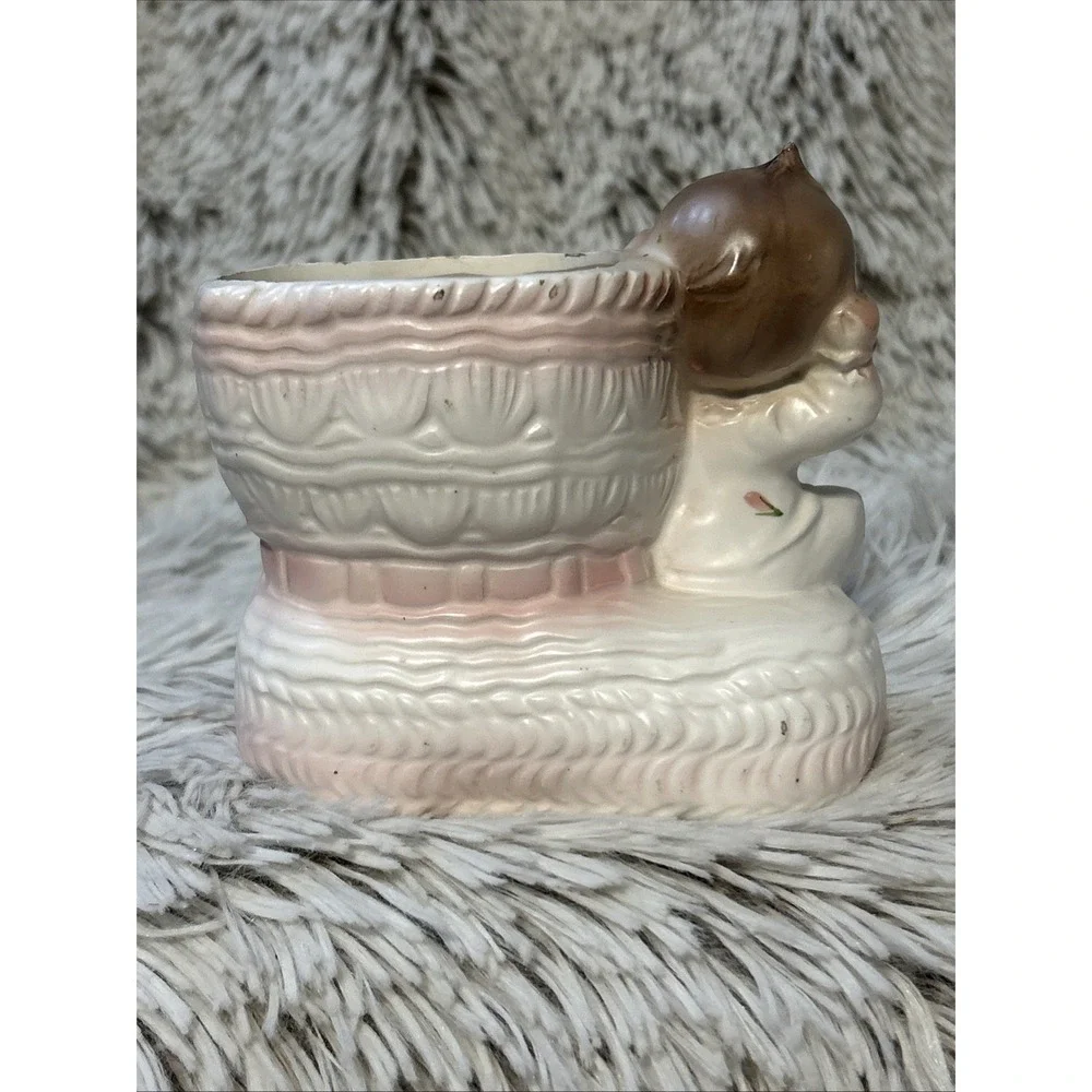 Vintage Rubens 1960's Originals Japan Baby Girl‎ Boot Planter Pink White